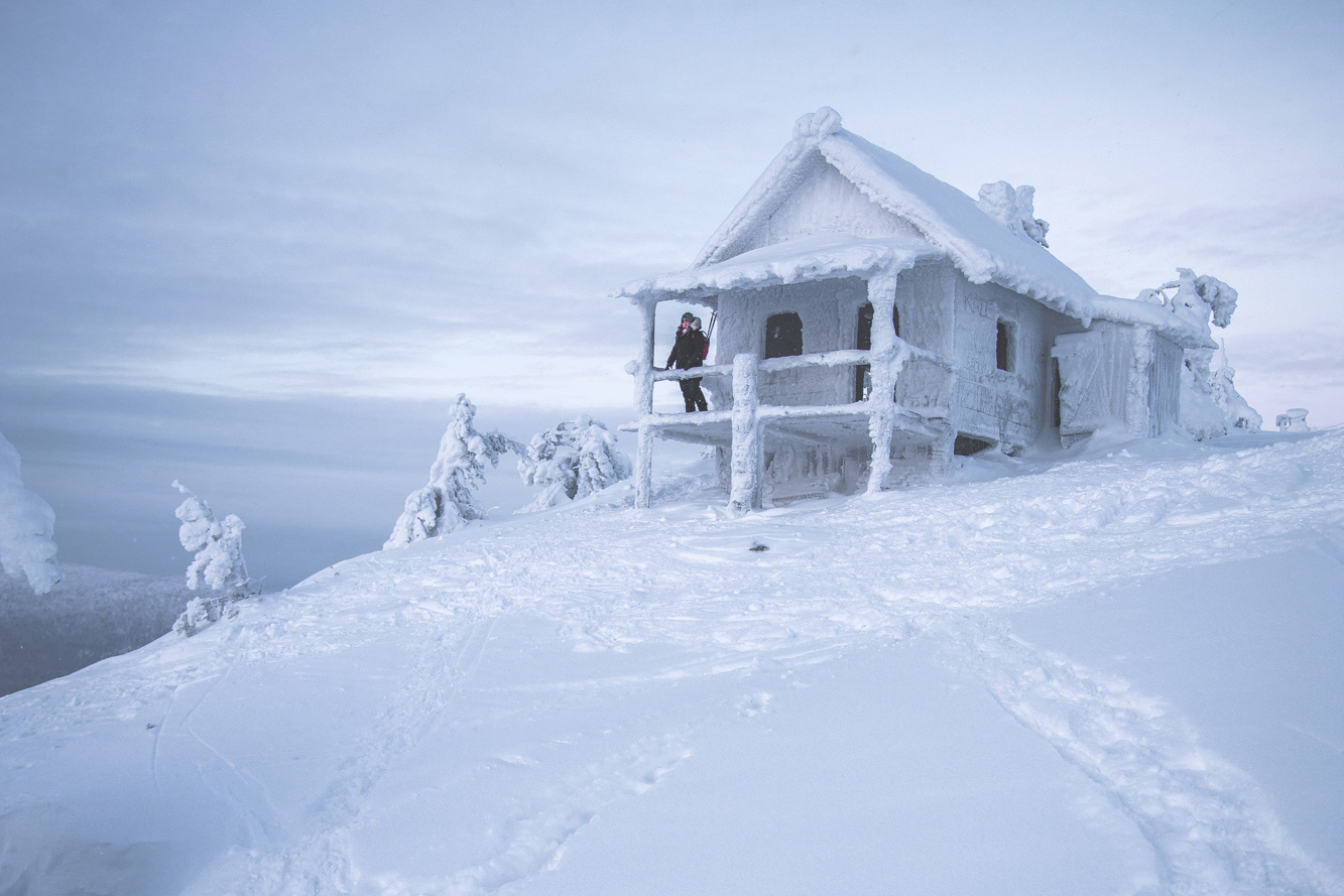 Cabin on fells, Lapland Winter Photography, Levi, Polar Night