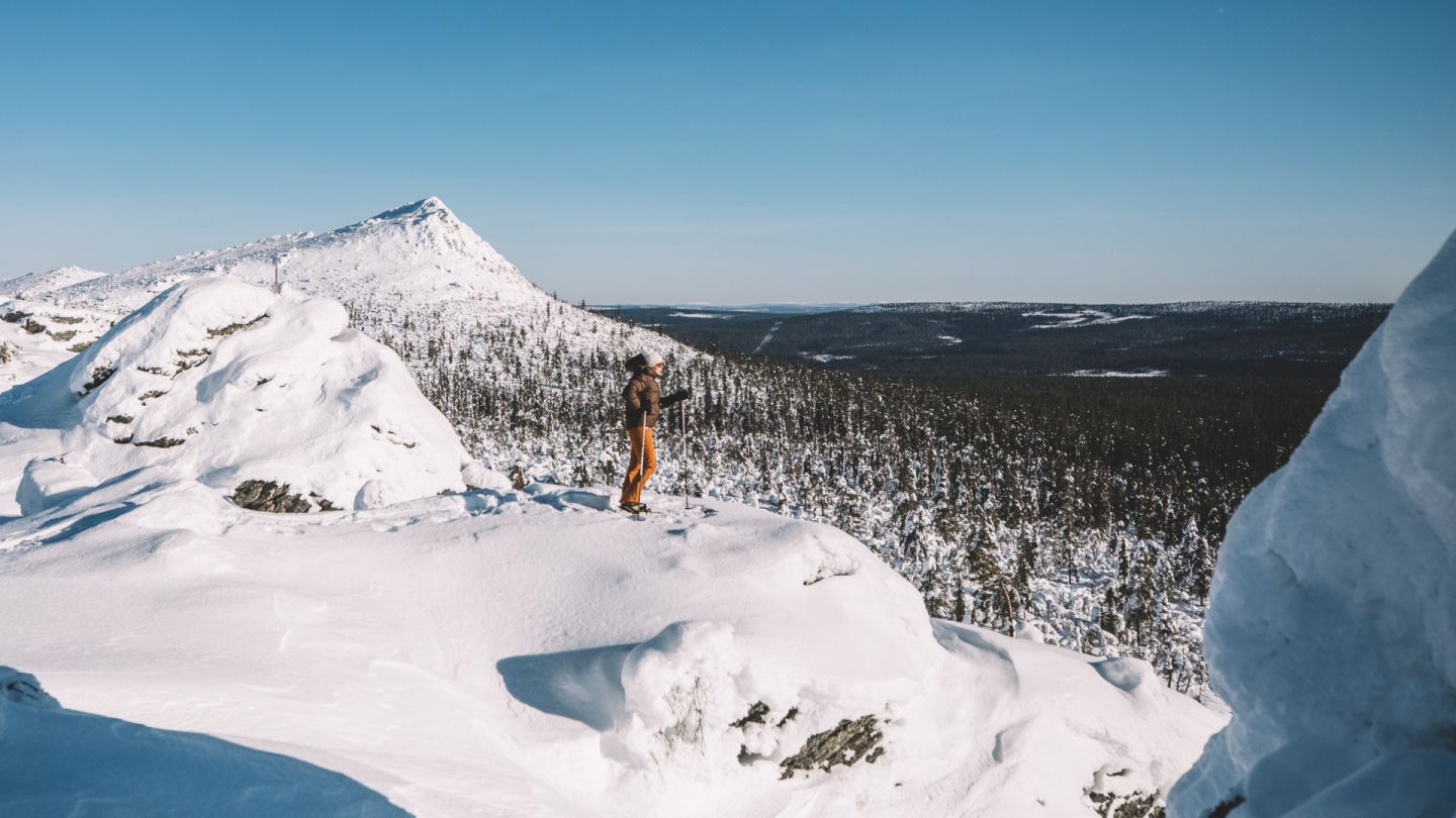 Enjoying the view atop Mt. Korvatunturi in Savukoski, Finland