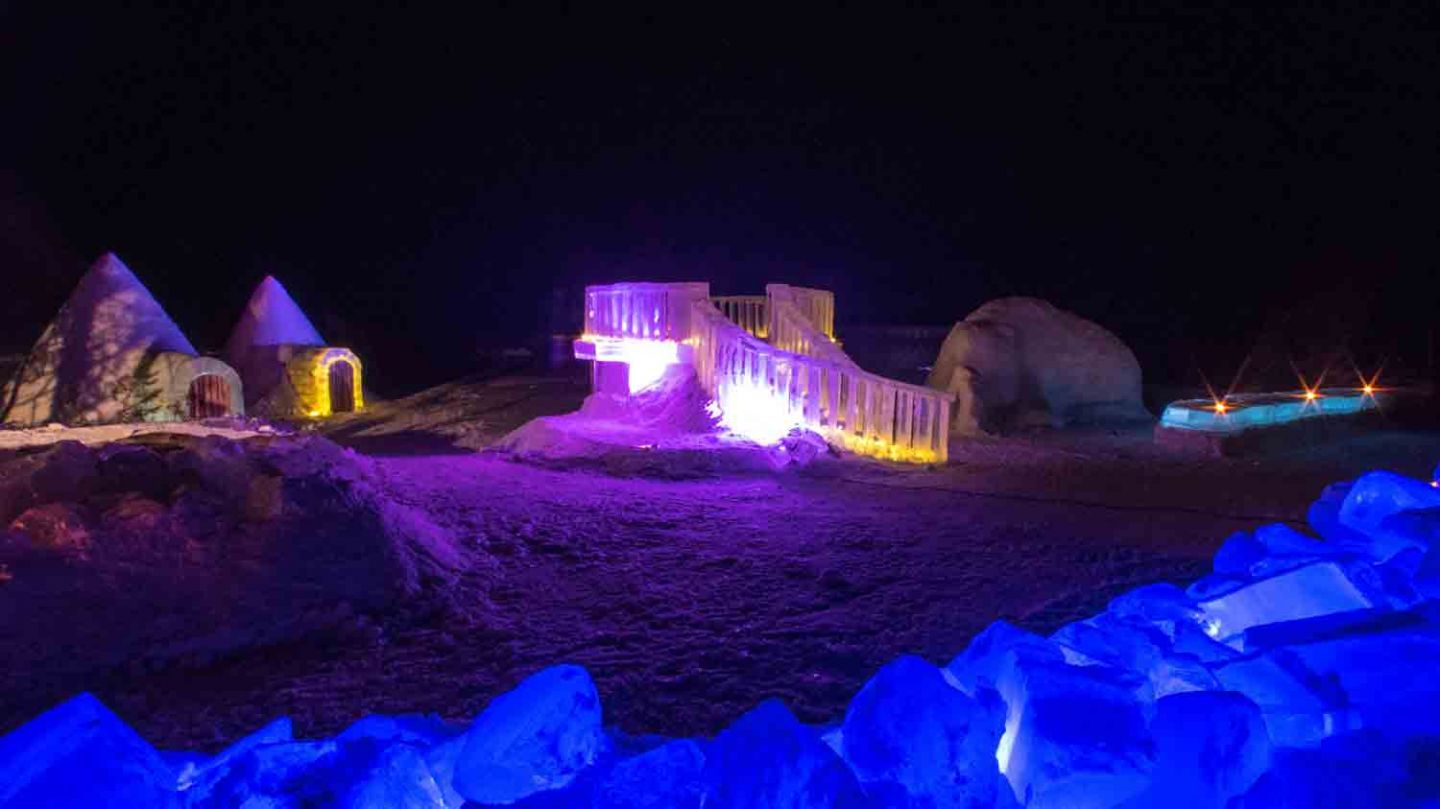 Ice building in Ranua, Lapland Finland Snow Sculpture