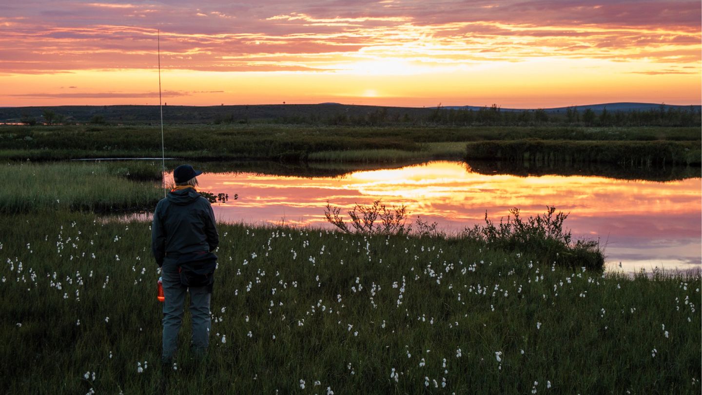 Fishing in Lapland under the Midnight Sun