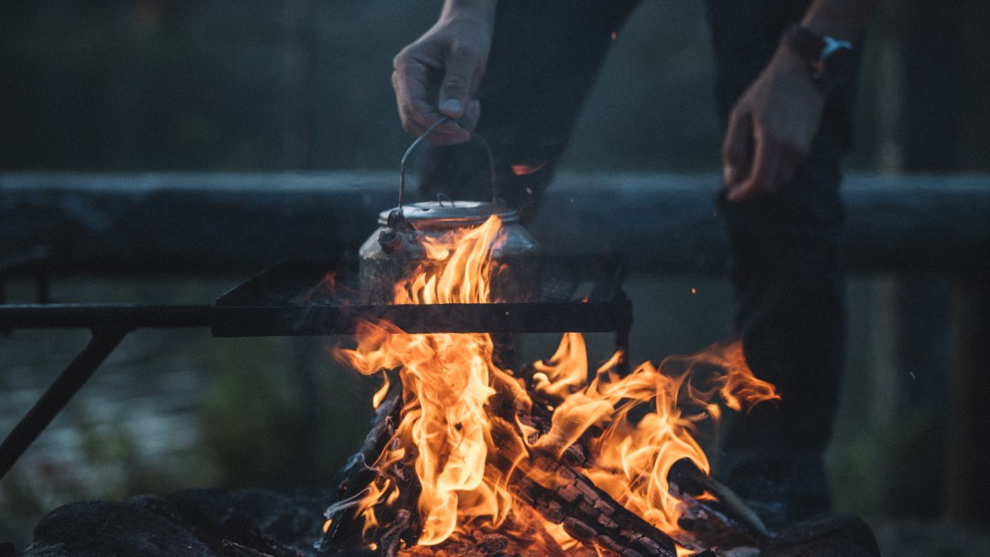 Campfire, Beginner hiking Lapland, Finland