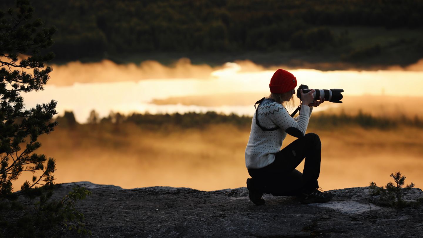 Photographing, beginner hiking Lapland, Finland