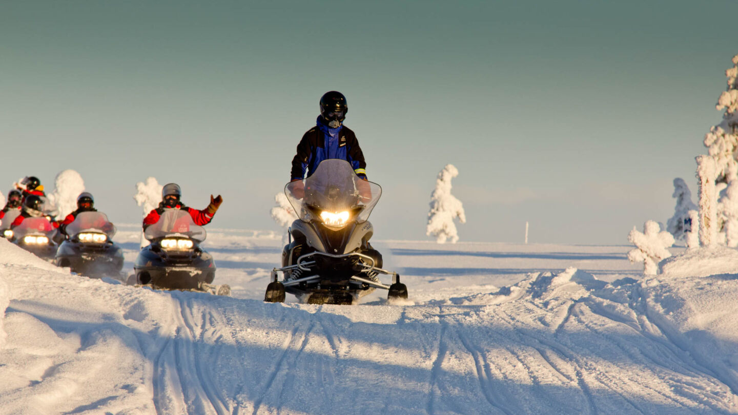 Snowmobile safaris, a perk of seasonal work in Lapland