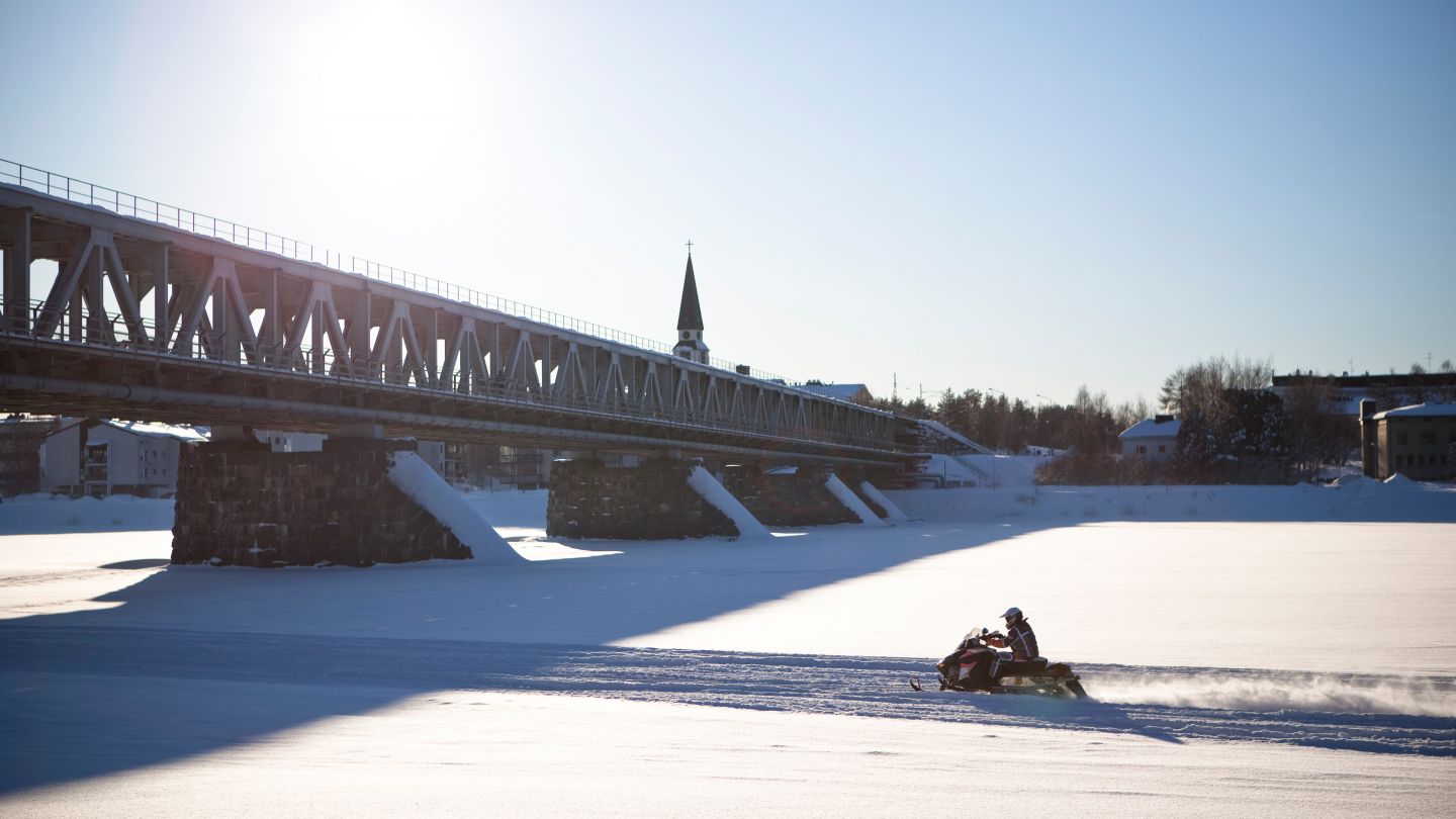Snowmobile ride in Finnish Lapland
