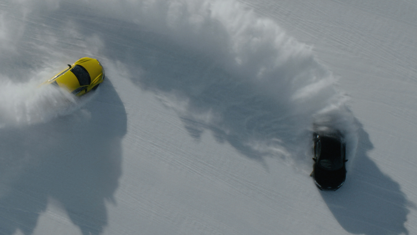 Car chase for War, filmed on a frozen lake in Rovaniemi, Finland