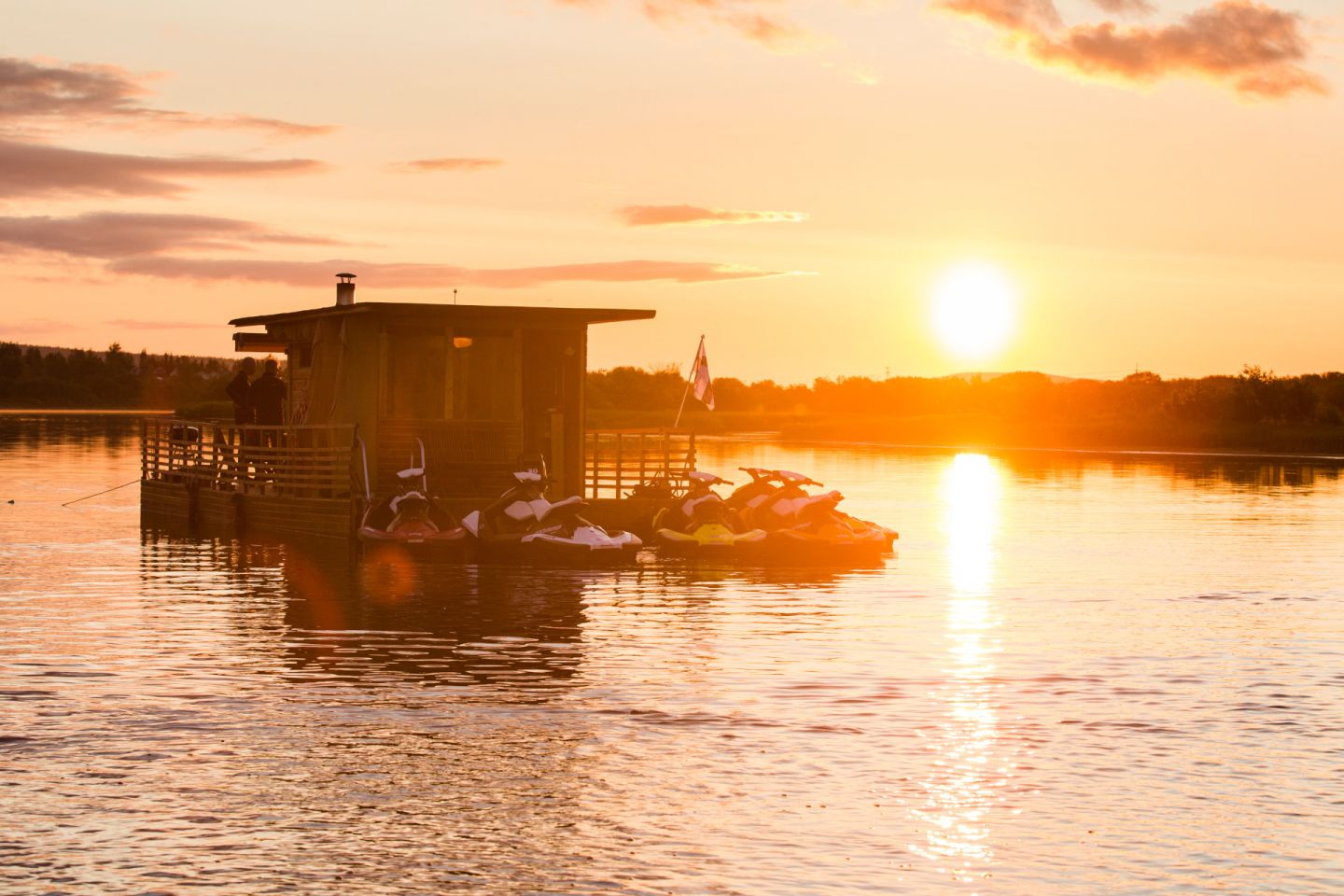 An evening on a sauna boat in Lapland, Finland