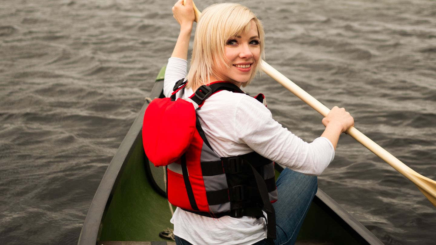 Carly Rae Jepsen on a canoe in Lapland Finland
