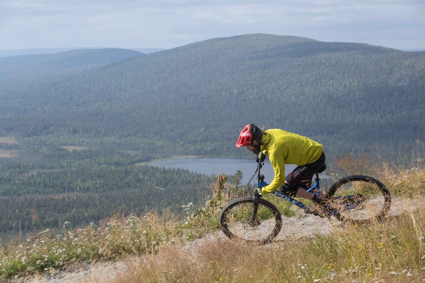 Biking in Kittilä, Finland in summer