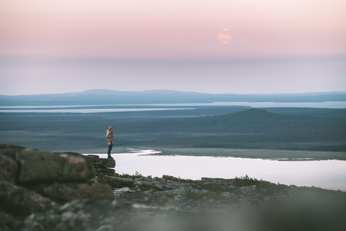 Overlooking a summer vista in Finnish Lapland