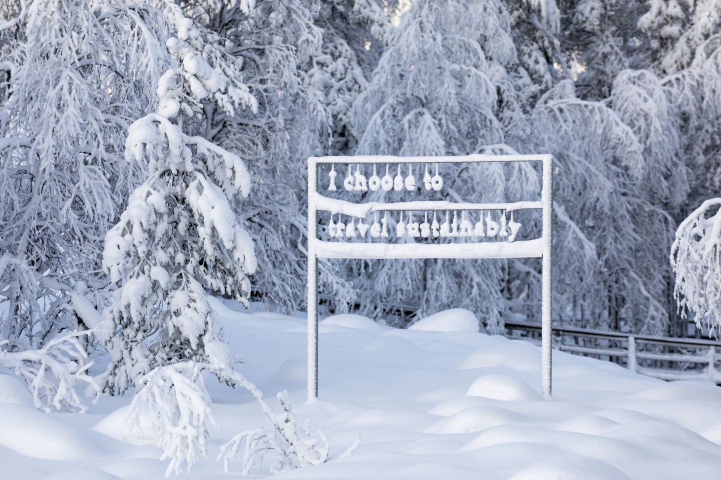 Sustainability art exhibit at Ranua Wildlife Park in Lapland, Finland