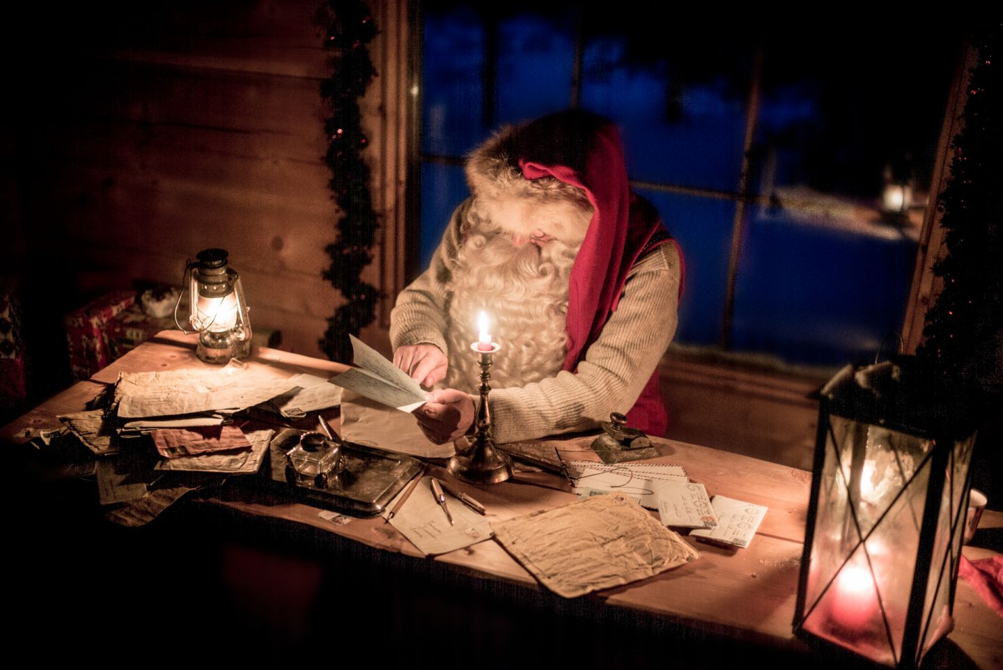 Santa working hard in Finnish Lapland