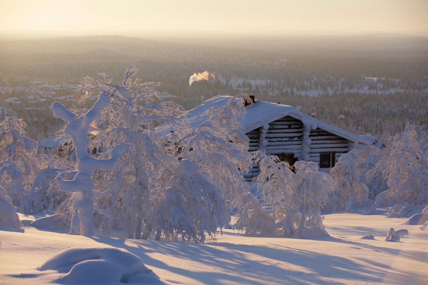 A snowy winter day in Finnish Lapland