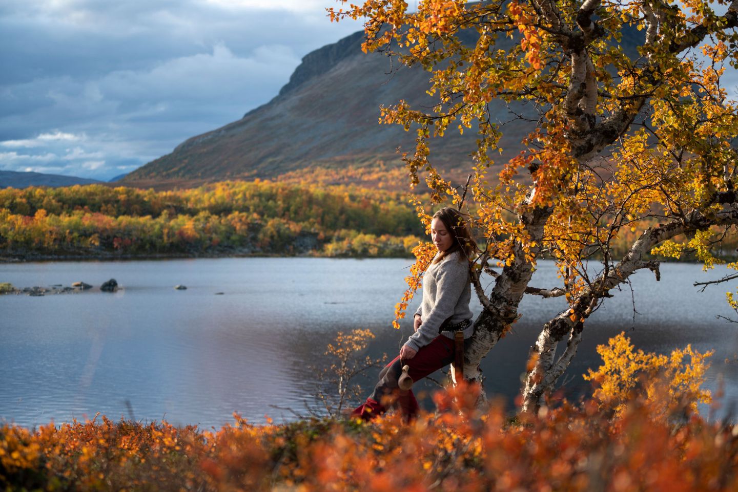 Colorful autumn foliage at Mt. Saana in Kilpisjärvi Finland