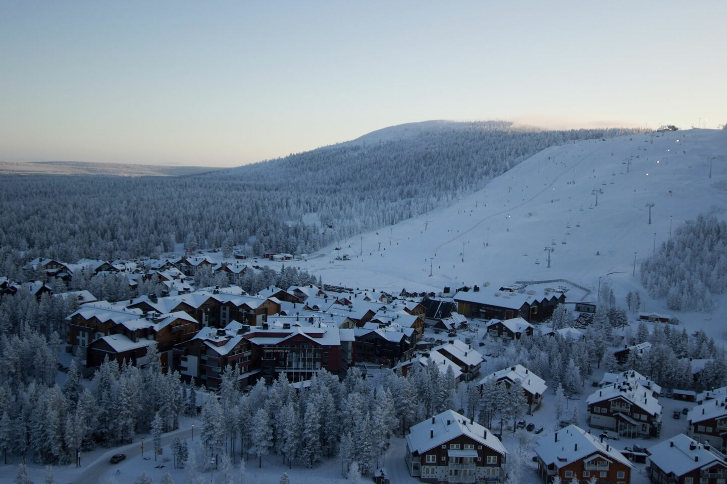 At the bottom of the Levi Ski Resort in Kittilä, a Finnish Lapland filming location