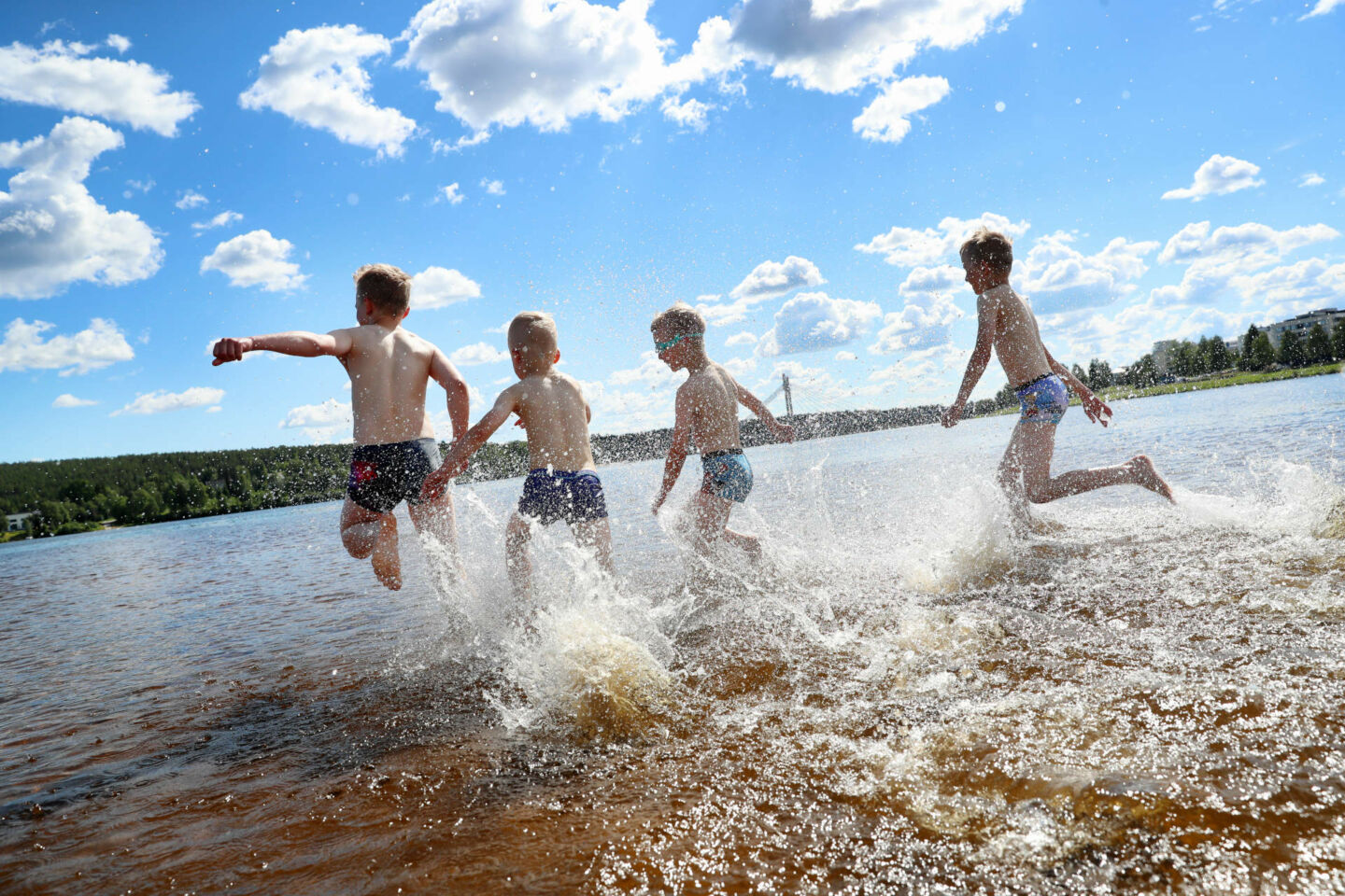 Enjoying the summer water in Finnish Lapland