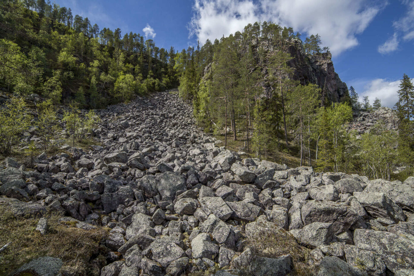 Summer warmth and ancient stones at the Korouoma Canyon in Posio, a Finnish Lapland filming location