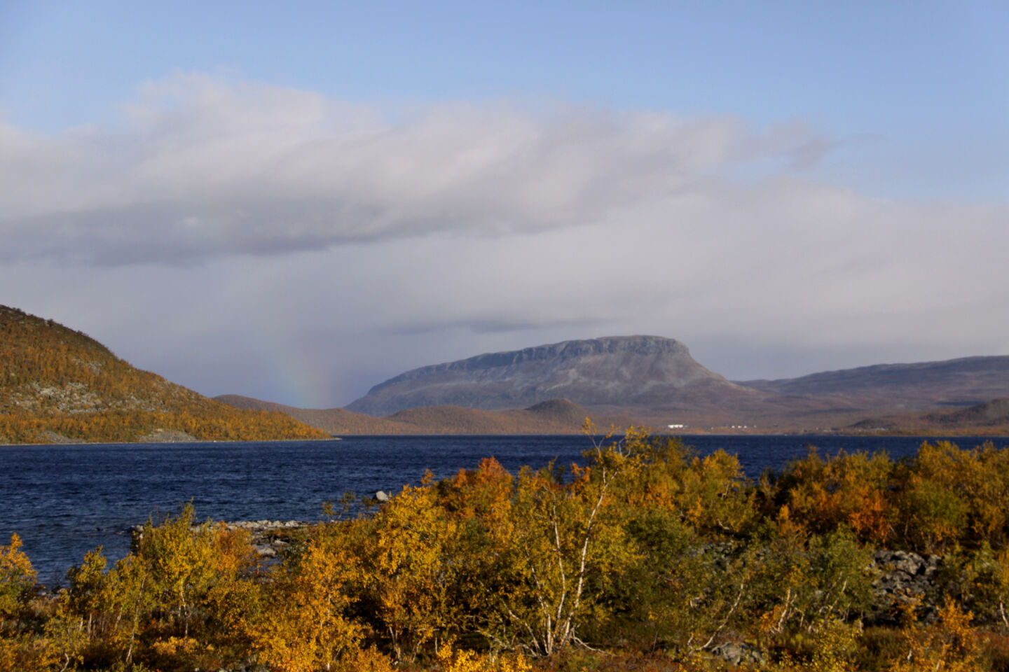 Autumn colors and dark waters by Mt. Saana, the Arctic Fell in Enontekiö