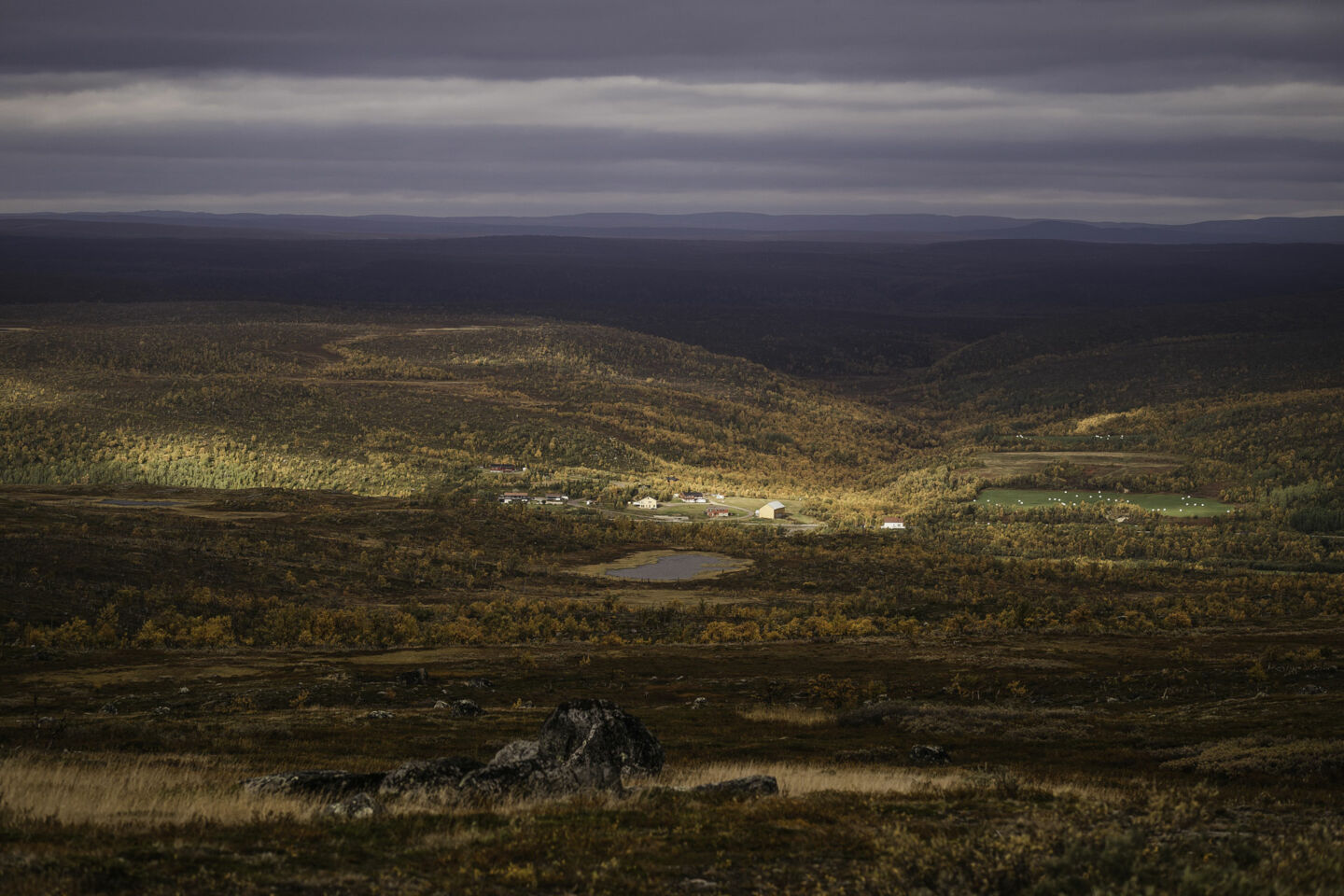 Dramatic summer lighting over the fellfields of Utsjoki, a Finnish Lapland filming location