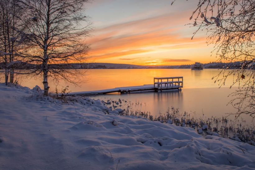 Lake Kemijärvi in Lapland, Finland