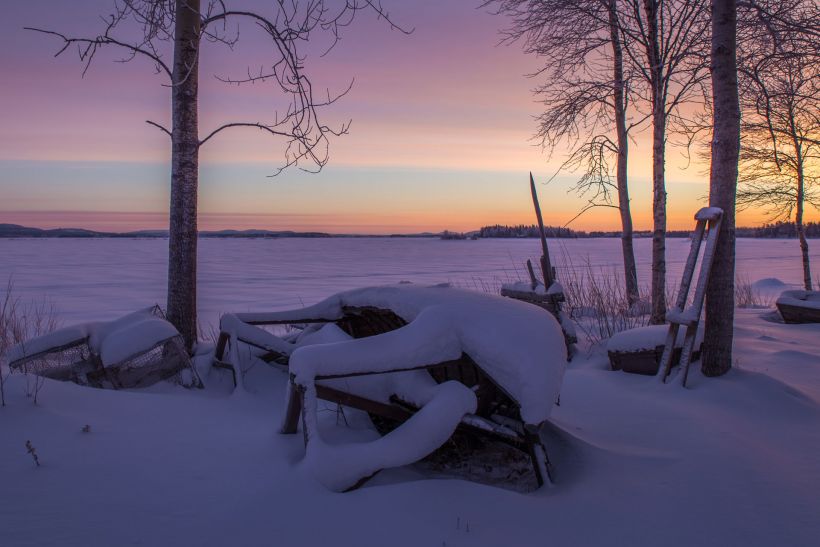 Lake Kemijärvi in Lapland, Finland