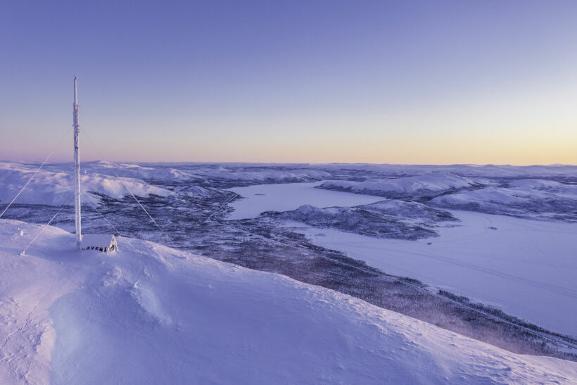 Pastel colors in winter at Mt. Saana, an Arctic fell in Kilpisjärvi, a Finnish Lapland filming location