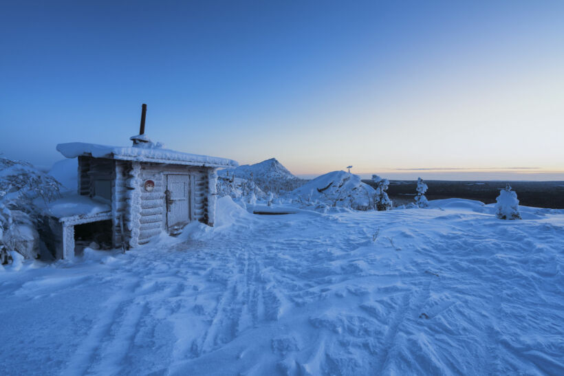 Santa's winter shed on Mt. Korvatunturi in Savukoski, a Finnish Lapland wilderness filming location