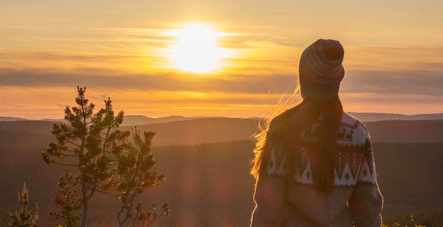 Midnight sun in Inari, Finland