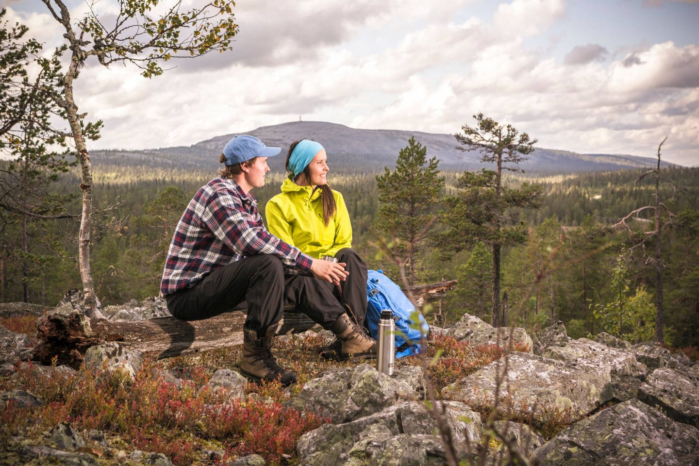 Enjoying the Midnight Sun in Pyhä-Luosto, Finland in summer