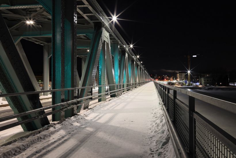 Ounaskoski Bridge in Rovaniemi, Lapland, Finland