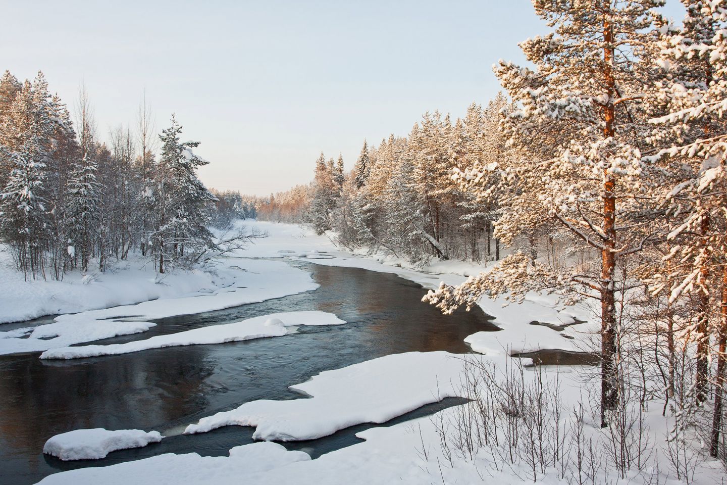 Äkäsjoki River in Kolari, Lapland, Finlad