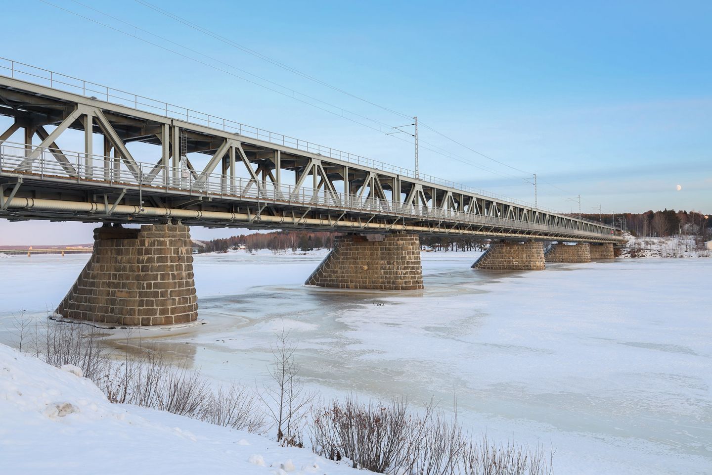 Ounaskoski Bridge in Rovaniemi, Lapland, Finland