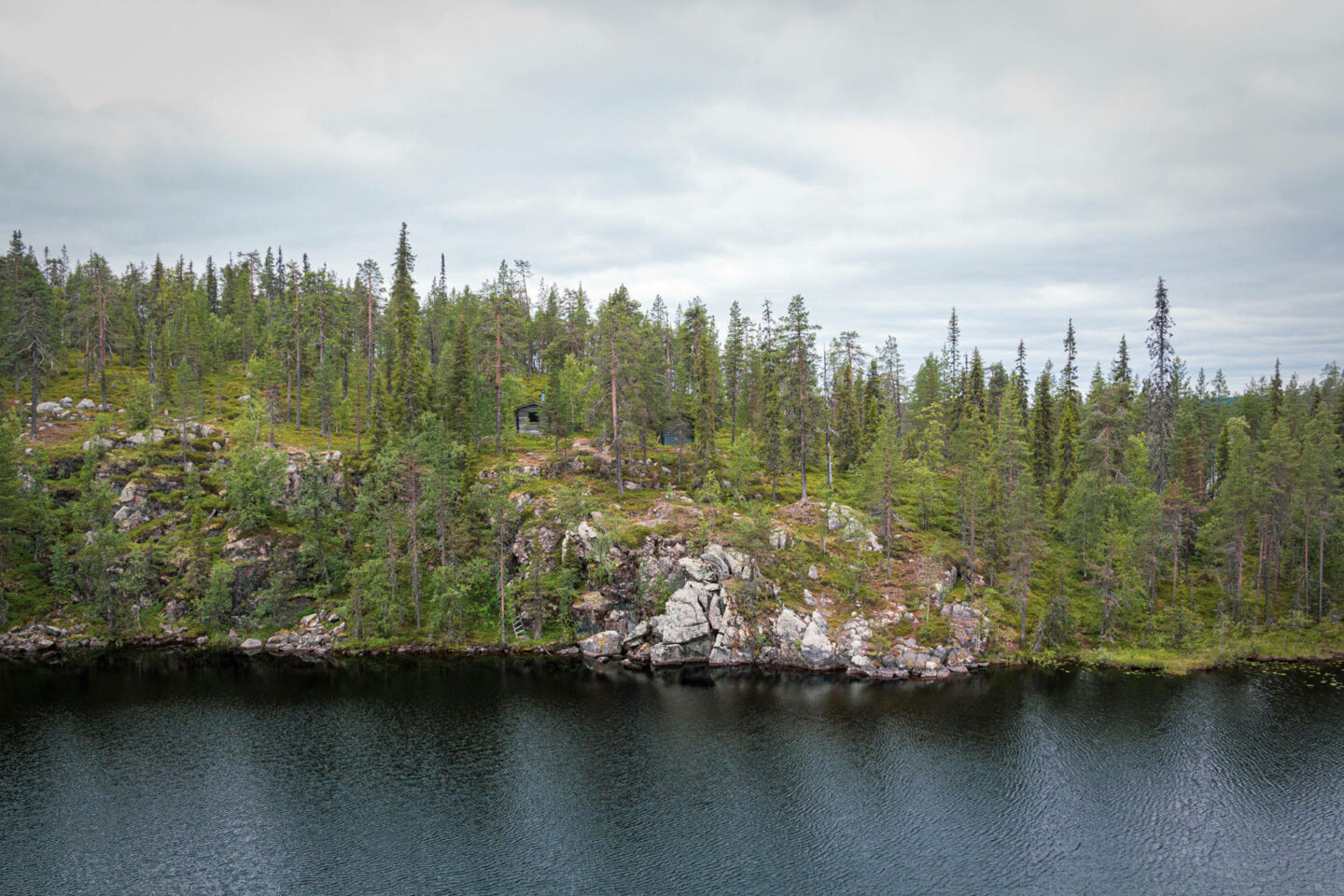 The river, forest and ravine at Salmijoki river in Salla, a Finnish Lapland filming location