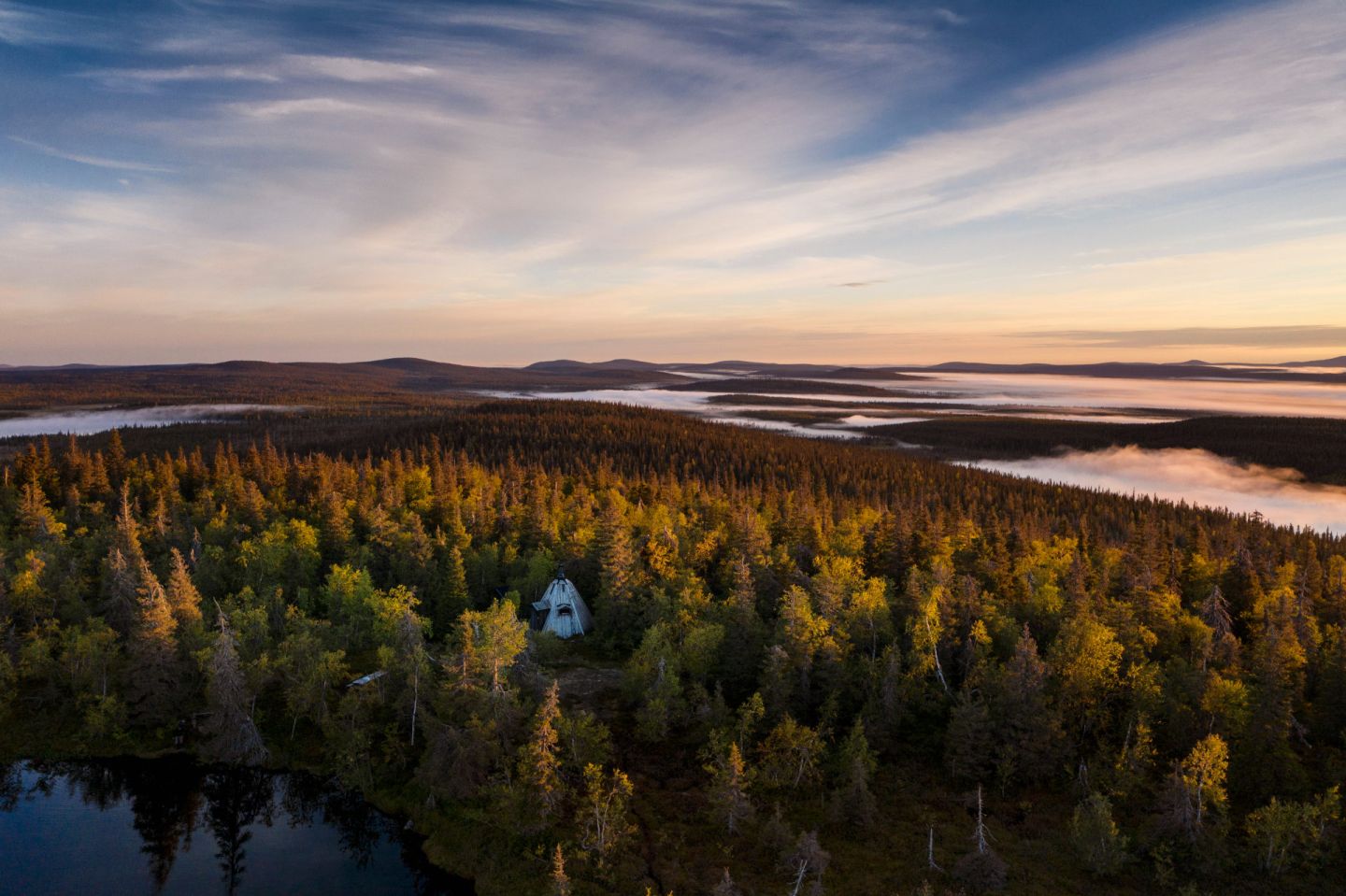 An awesome Salla, Finland landscape in autumn
