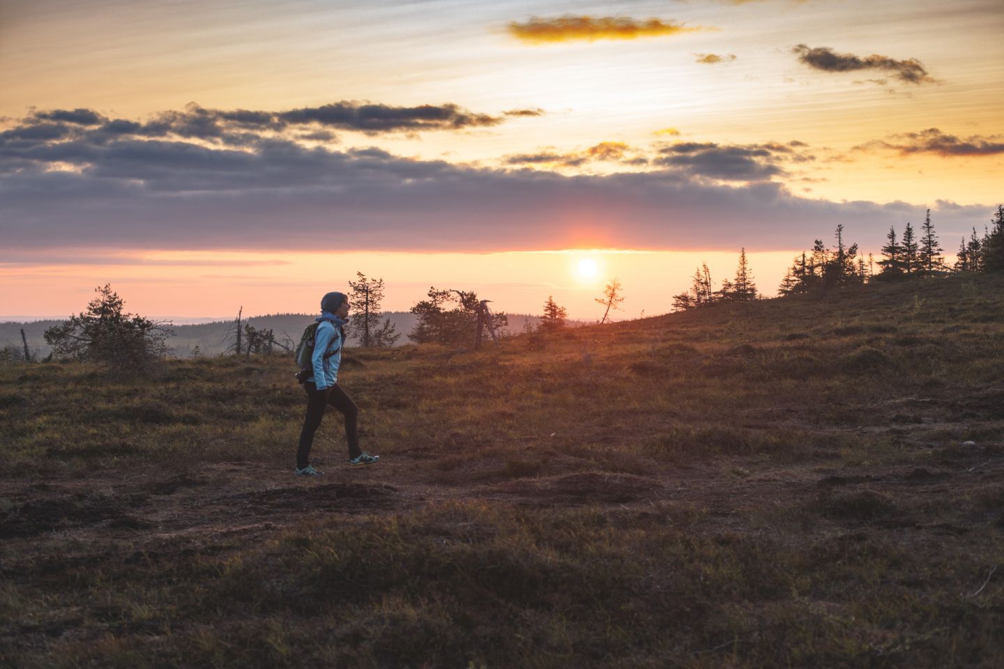 Autumn sunrise in Riisitunturi National Park in Posio, Finland