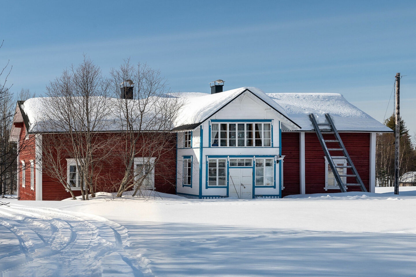 A snowy house in Suvanto, a 19th century village and filming location in Finnish Lapland