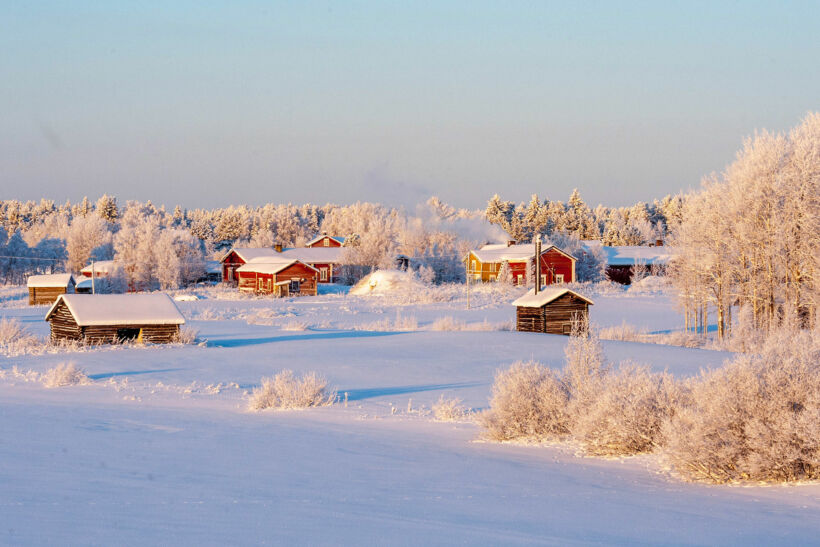 Winter settles over Suvanto, a 19th century village and filming location in Finnish Lapland