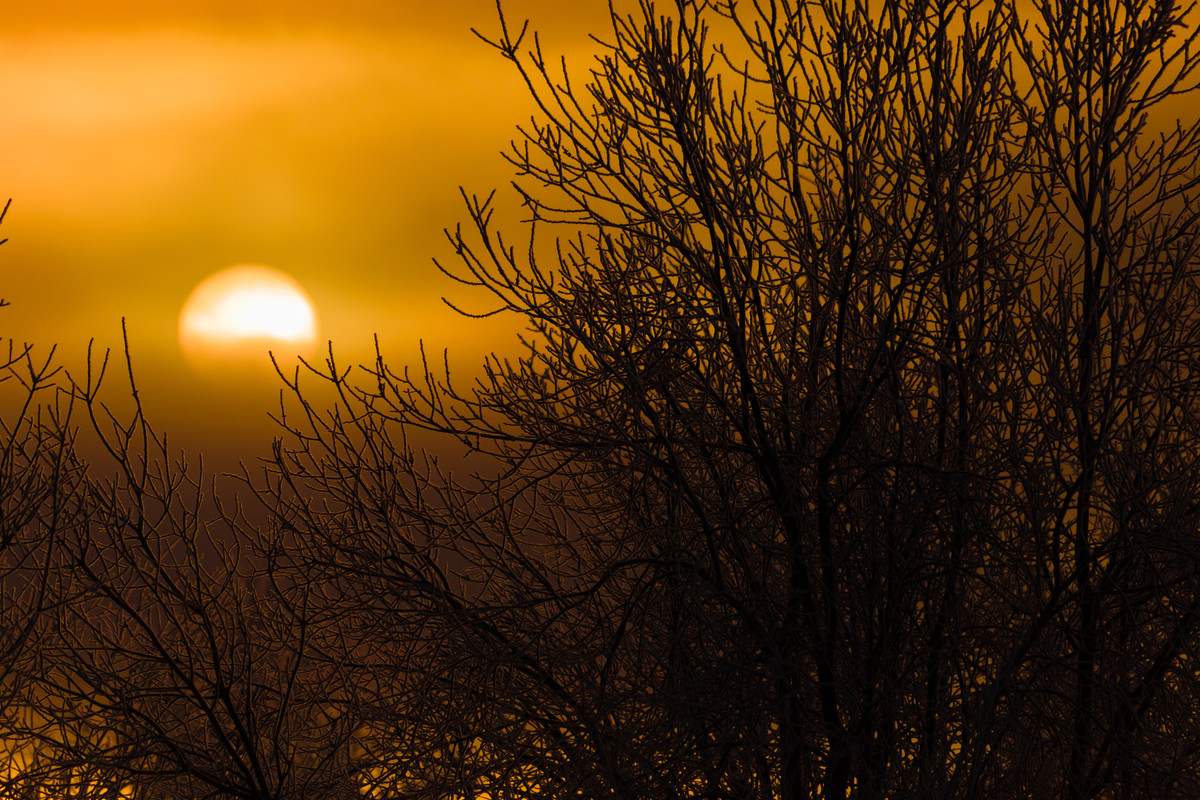 Autumn sunset in Kemijärvi, Finland