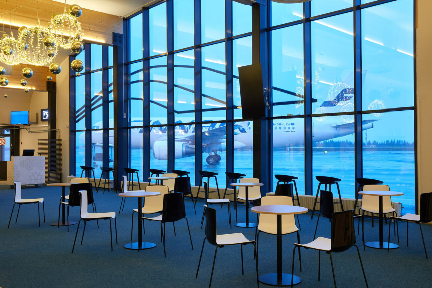 Inside the Kittilä Arctic Airport, a filming location in Finnish Lapland