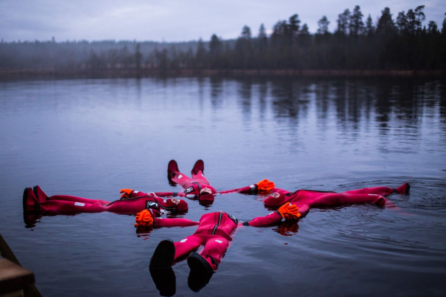 River floating in Rovaniemi, Finland