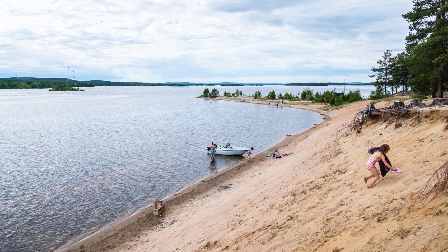 Enjoying the beach in Kemijärvi, Finland