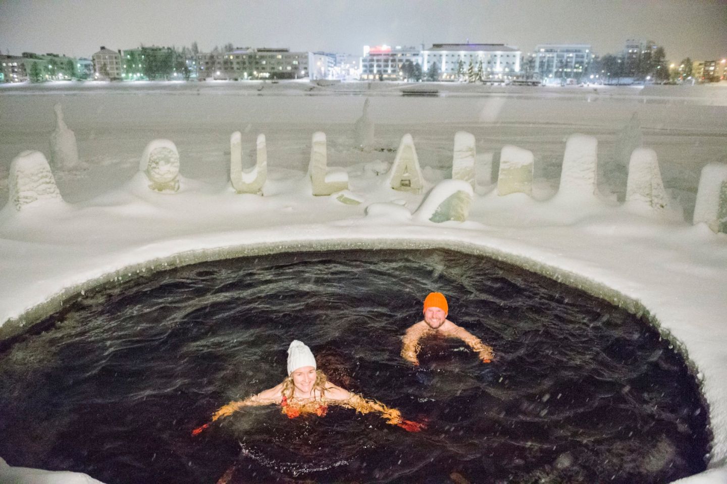 Ice swimming in Rovaniemi, Finland