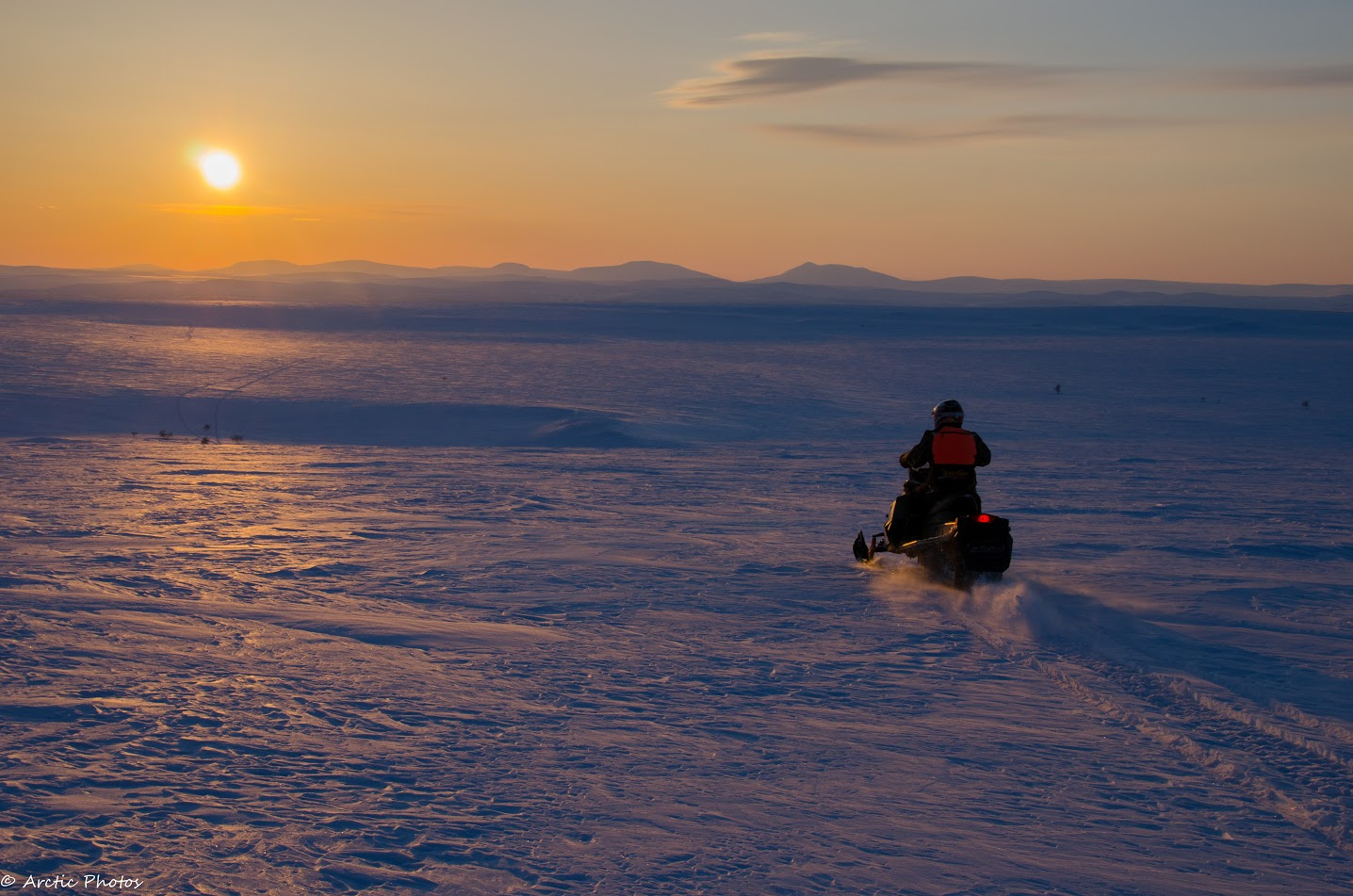 Driving snowmobile