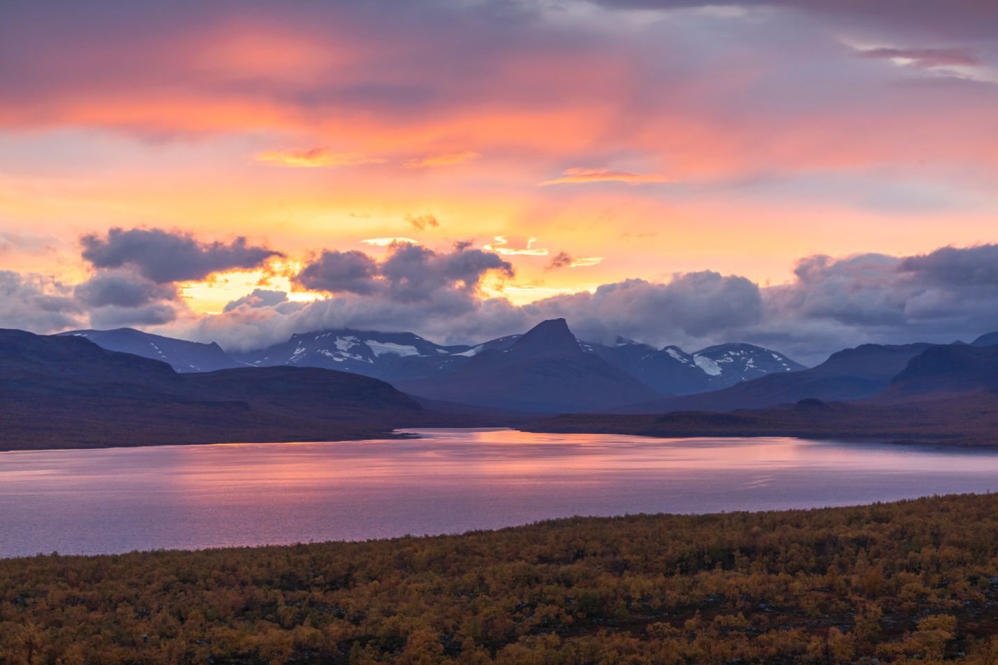 Amazing colors in the sky during a slow travel trip to Finnish Lapland in the summer