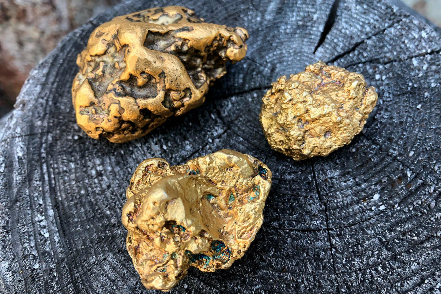 Gold nuggets found at Tankavaara Gold Village in Sodankylä, a Finnish Lapland filming location