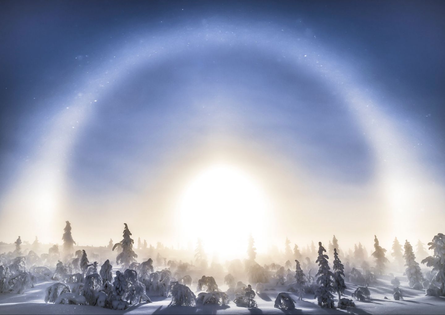 The frosty sun welcomes you to Finnish Lapland
