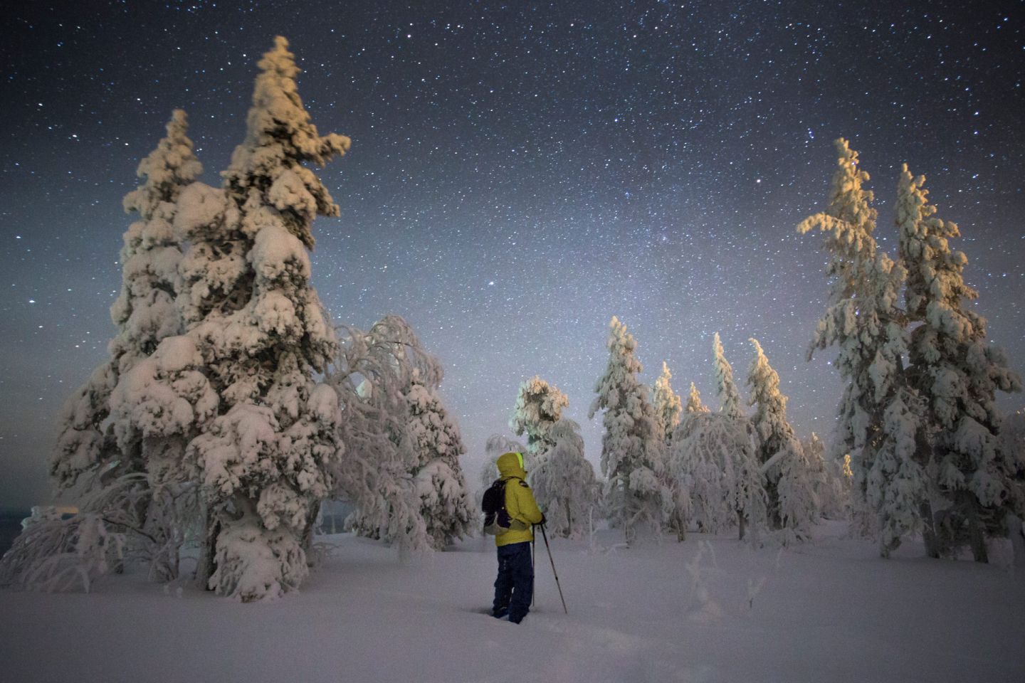 Enjoying the #darkskies and snowy night in Pyhä-Luosto