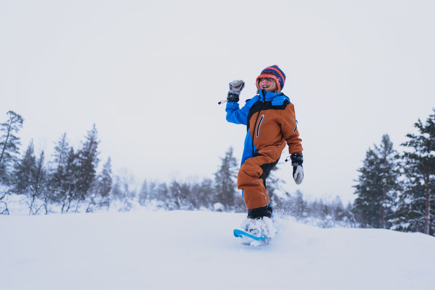 Snowshoeing in UKK national park in Finnish Lapland