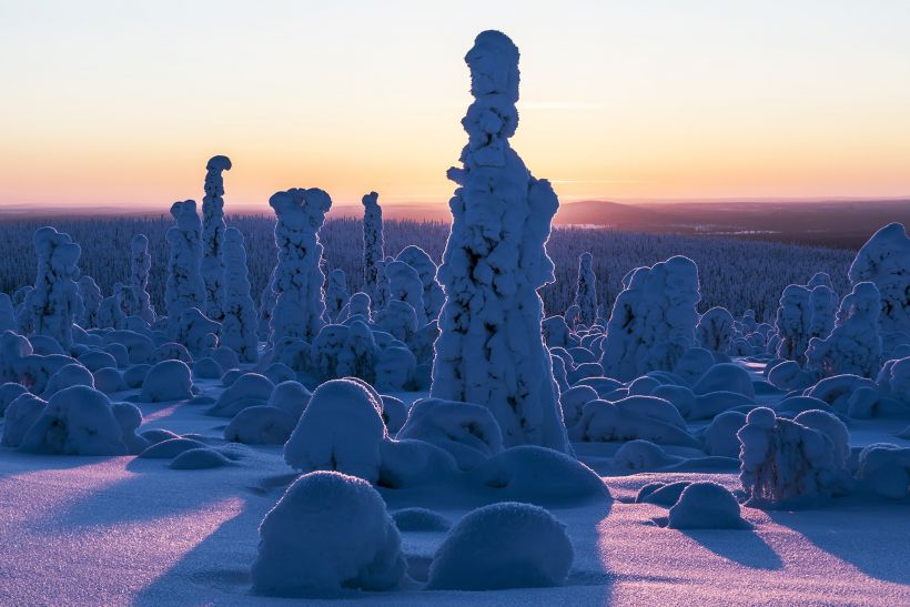 Winter at Härkätunturi Fell in Savukoski, Lapland, Finland