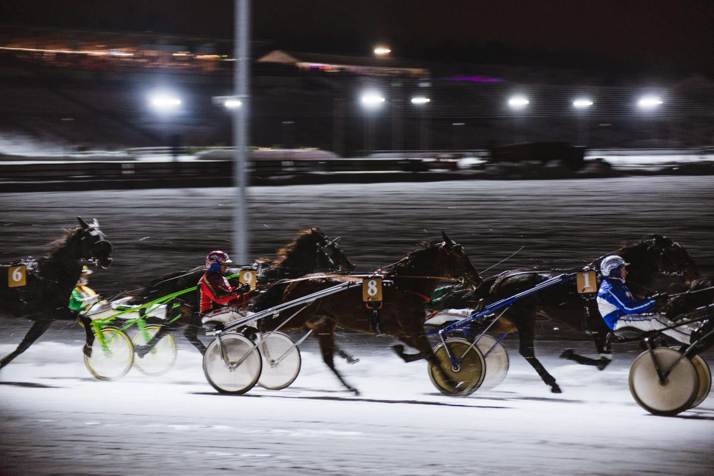 Arctic horse race in the town of Rovaniemi, Finland