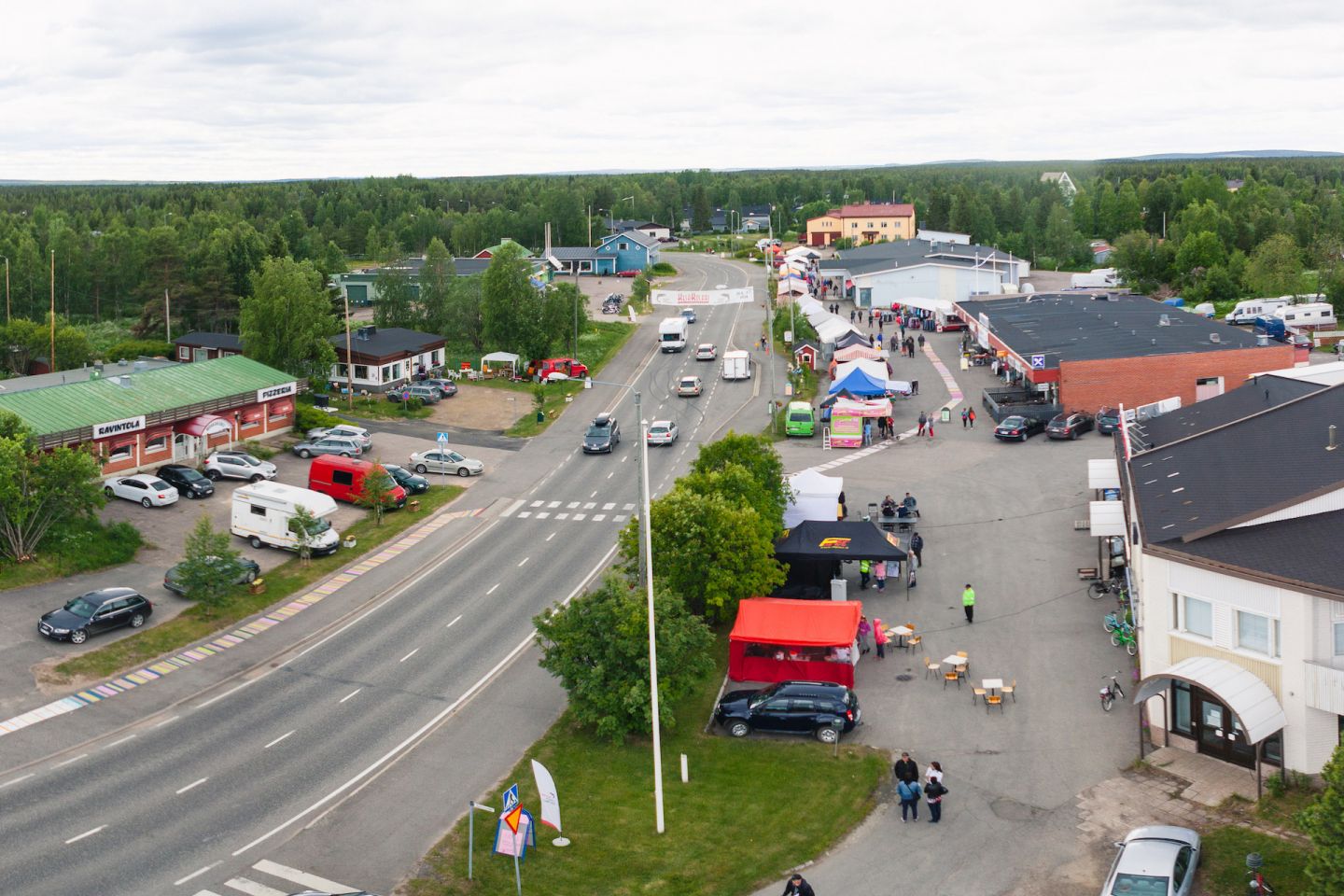 Summer in the town center of Kolari, Lapland, Finland